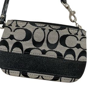Coach Wristlet Black Gray Canvas